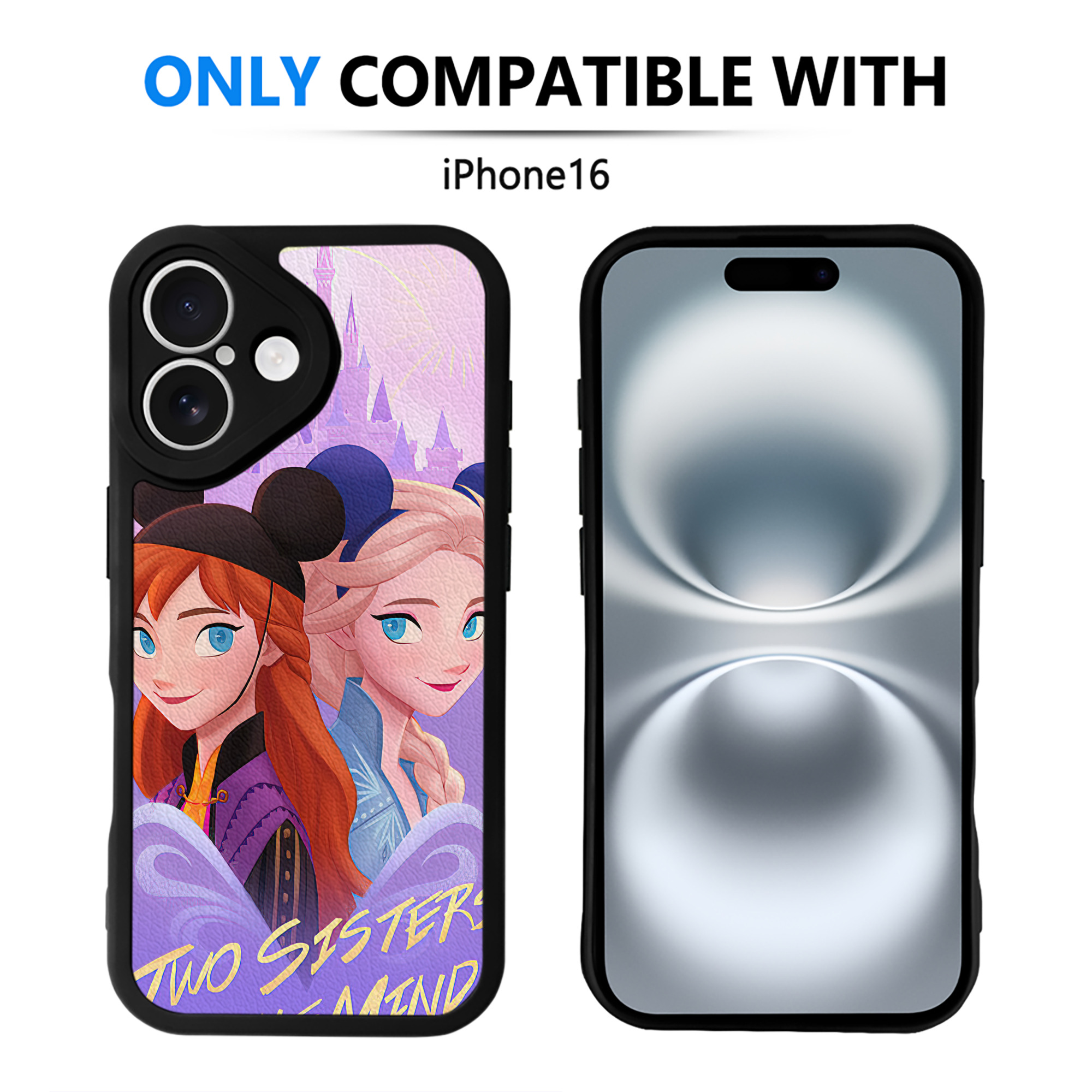 （画像用） アナと雪の女王 アンナ エルサ Frozen Anna Elsa 【iPhone 16シリーズ対応】シリコンスマホケース（レザー調） 材質：シリコン